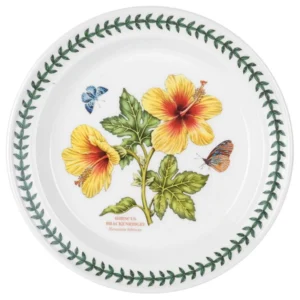 Тарілка столова Portmeirion Exotic Botanic Garden діаметром 27 см квіти Гібіскусу та метелики виготовлена в Англії