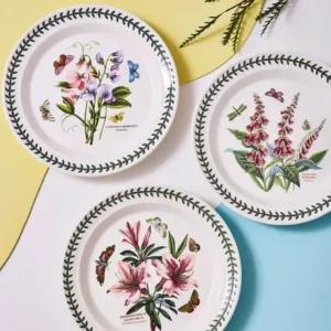 Тарілки столові Portmeirion Botanic Garden 27см різні квіти метелики лавровий вінок якісний посуд виготовлені в Англії якість