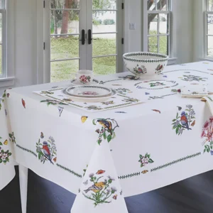 Святкове сервірування столу з пташками Portmeirion Botanic Birds англійський посуд з квітковим малюнком та лавровим вінком Англія