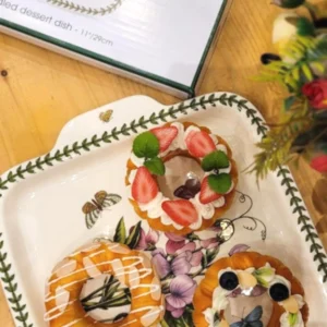 Велика порцелянова форма з ручками Portmeirion Запашний горошок для подачі десертів та випічки оригінальний якісний дизайн