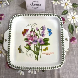 Велика форма з ручками Portmeirion Botanic Garden Запашний горошок порцеляна для десертів оригінальний посуд дизайн Англія