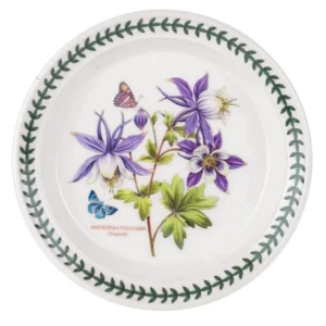 Тарілка Portmeirion Exotic Botanic Garden для закусок прикрашена квітами Аквілегії та метеликами 22 см виготовлена в Англії