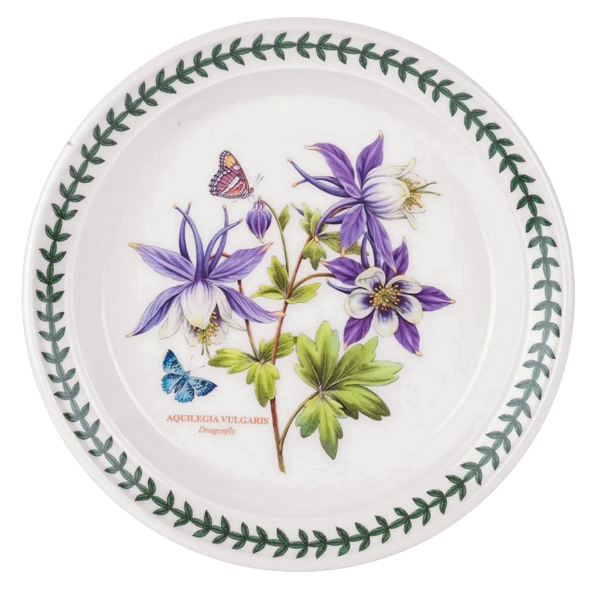 Тарілка Portmeirion Exotic Botanic Garden для закусок прикрашена квітами Аквілегії та метеликами 22 см виготовлена в Англії