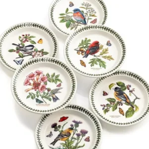 Набір тарілок Portmeirion Botanic Garden Birds різні малюнки птахів та квіти виготовлено в Англії оригінальний якісний посуд