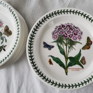 Тарілка для закусок Portmeirion Botanic Garden Гвоздика 22см квіти та лавровий вінок по краю оригінальний англійський посуд