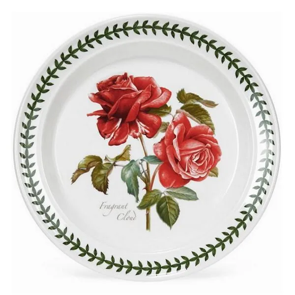 Тарілка десертна Portmeirion Botanic Roses діаметром 18 см із зображенням троянди та лавровий вінок виготовлена в Англії