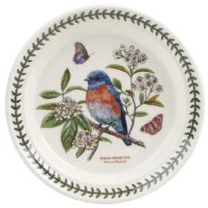 Тарілка Portmeirion Botanic Garden Birds для закусок з малюнком пташки та метеликів, 22 см, англійська кераміка