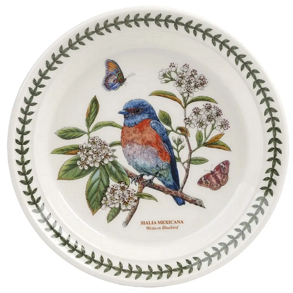 Тарілка Portmeirion Botanic Garden Birds для закусок з малюнком пташки та метеликів, 22 см, англійська кераміка