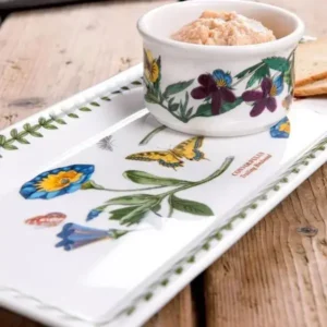 Тарілка для сендвічів Portmeirion Botanic Garden і рамекін в якості соусника з малюнками квітів для вишуканого сервірування