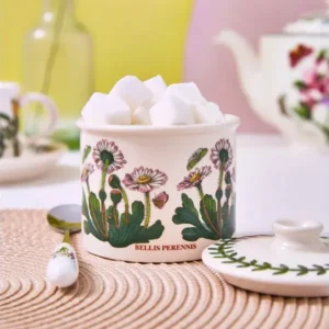 Цукорниця з кришкою Portmeirion Botanic Garden малюнок квіти Маргаритки та метелики на кришці лавровий вінок зроблена в Англії