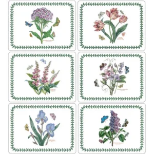 Підставки Portmeirion Botanic Garden набір 6 штук різні квіти коркова основа лавровий вінок дизайн Англія