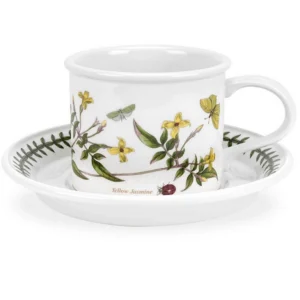 Кухоль для сніданку Portmeirion Botanic Garden з блюдцем малюнок Жасмин зовні якісний англійський посуд виготовлено в Англії