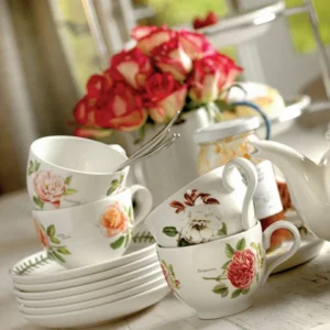 Посуд Portmeirion Botanic Roses сортові троянди лавровий вінок для сервірування столу якісний декор виготовлений в Англії