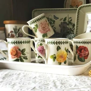 Набір кухлів Portmeirion Botanic Roses сортові троянди лавровий вінок якісний декор столу виготовлений в Англії якість