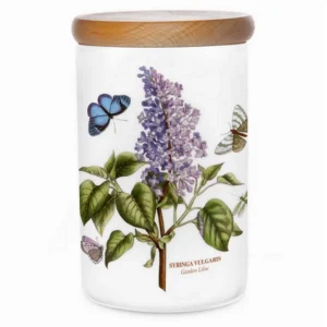 Банка Portmeirion Botanic Garden 18см малюнок Бузок та метелики герметична дерев'яна кришка оригінал виготовлено в Англії