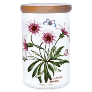 Банка Portmeirion Botanic Garden 18см малюнок Газанія та метелики герметична дерев'яна кришка якісно виготовлено в Англії
