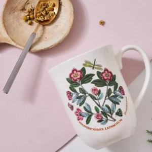 Кухоль форма Тюльпан Portmeirion Botanic Garden квітка Рододендрон та метелики 350мл оригінальний посуд виготовлено в Англії