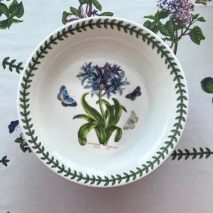 Глибока тарілка для пасти Portmeirion Botanic Garden з Агапантусом та малюнками квітів зовні, Англія