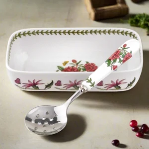 Прямокутна форма з ложкою Portmeirion Botanic Garden Рододендрон та Газанія зовні оригінальна порцеляна дизайн Англія