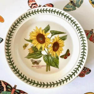 Тарілка Portmeirion Botanic Garden Соняшник для закусок 22см квітковий мотив та лавровий вінок по бортику Англія оригінал