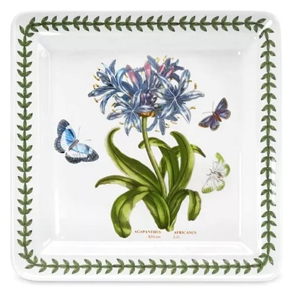 Тарілка столова квадратна Portmeirion Botanic Garden порцеляна Агапантус та метелики 27 см дизайн Англія