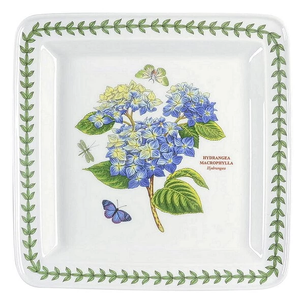 Тарілка столова квадратна Portmeirion Botanic Garden порцеляна Гортензія та метелики 27 см дизайн Англія