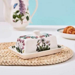 Маслянка Portmeirion Botanic Garden із зображенням квіти Маргаритки та Рододендрона з метеликами виготовлена в Англії