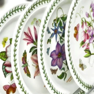 Столові тарілки Portmeirion Botanic Garden з різними малюнками квітів та метеликів 27 см виготовлені в Англії