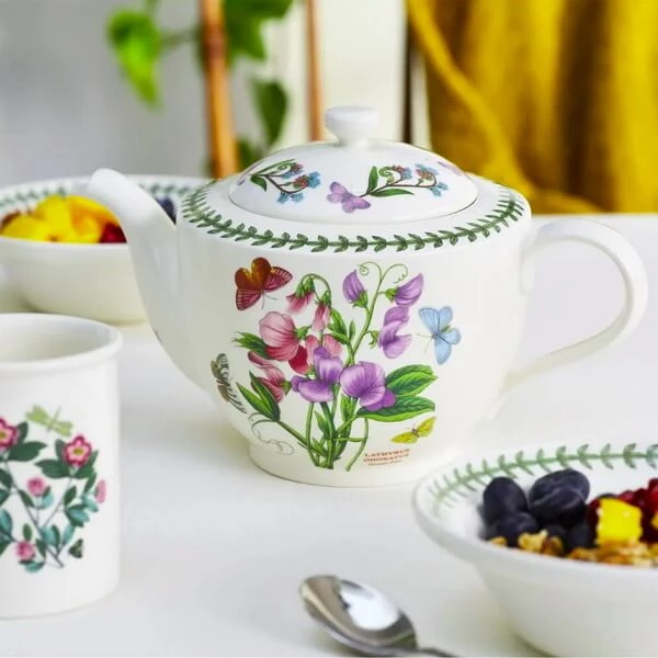 Англійський посуд Portmeirion Botanic Garden малюнки різні квіти та лавровий вінок англійського виробництва