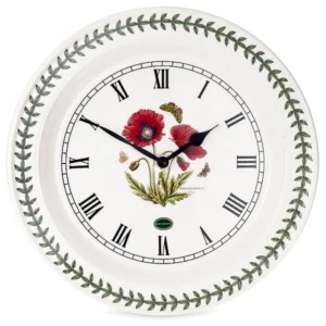 Годинник Portmeirion Botanic Garden з малюнком маку та лавровим вінком виготовлений в Англії стане витонченою окрасою вашої оселі