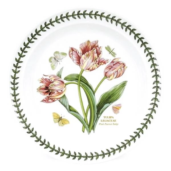 Тарілка для закусок Portmeirion Botanic Garden 22 см з квітами тюльпанів та лавровим вінком виготовлена в Англії