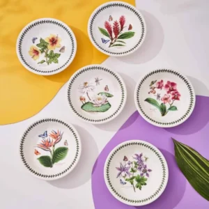 Тарілки для пасти Portmeirion Exotic Botanic Garden з різними квітковими малюнками діаметром 22 см виготовлені в Англії