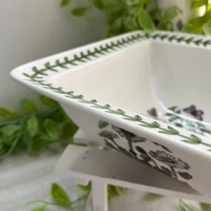Квадратна миска для салату Portmeirion Botanic Garden 22см Фуксія та квітковий малюнок зовні порцеляна оригінальний посуд