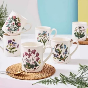 Кухлі кавові Portmeirion Botanic Garden з різними малюнками квітів виготовлені в Англії для вишуканого сервірування столу