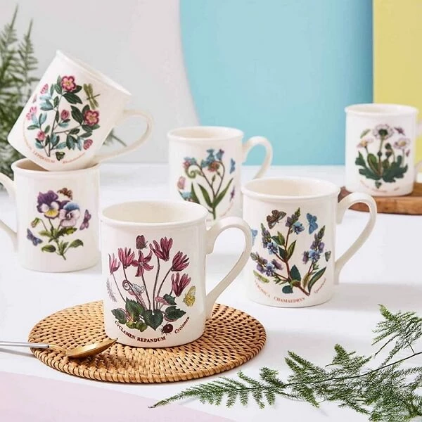 Кухлі кавові Portmeirion Botanic Garden з різними малюнками квітів виготовлені в Англії для вишуканого сервірування столу