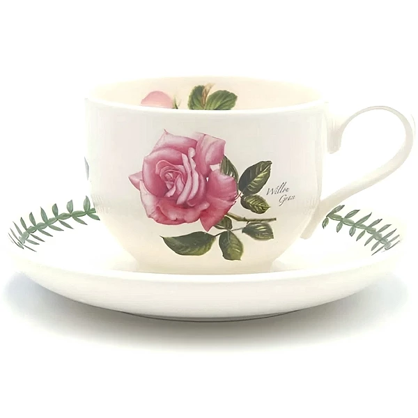 Чашка чайна Portmeirion Botanic Roses з блюдцем купити чашку з малюнком троянди