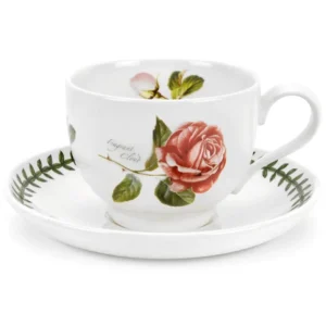 Купити чайну чашку Portmeirion Botanic Roses з блюдцем з малюнком троянди об'єм 230мл